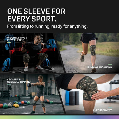 7mm Neoprene Knee Sleeves for Men & Women Weightlifting & Powerlifting – Compression Knee Sleeve Support for Squats, Gym, Training – USPA, IPL Approved – Medium Black (Pair)