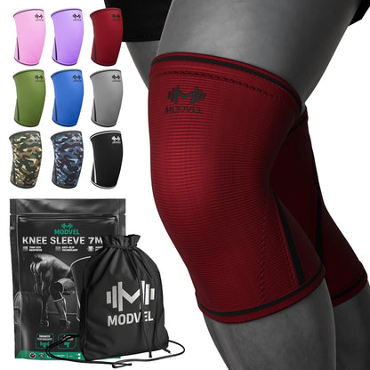 7mm Neoprene Knee Sleeves for Men & Women Weightlifting & Powerlifting – Compression Knee Sleeve Support for Squats, Gym, Training – USPA, IPL Approved – Medium Black (Pair)