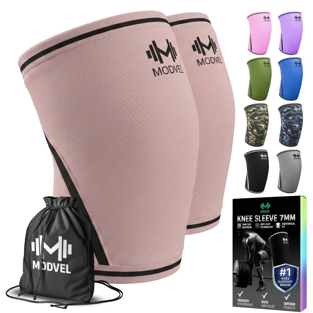 7mm Neoprene Knee Sleeves for Men & Women Weightlifting & Powerlifting – Compression Knee Sleeve Support for Squats, Gym, Training – USPA, IPL Approved – Medium Black (Pair)