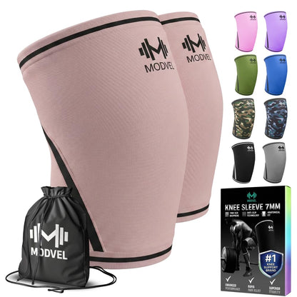7mm Neoprene Knee Sleeves for Men & Women Weightlifting & Powerlifting – Compression Knee Sleeve Support for Squats, Gym, Training – USPA, IPL Approved – Medium Black (Pair)