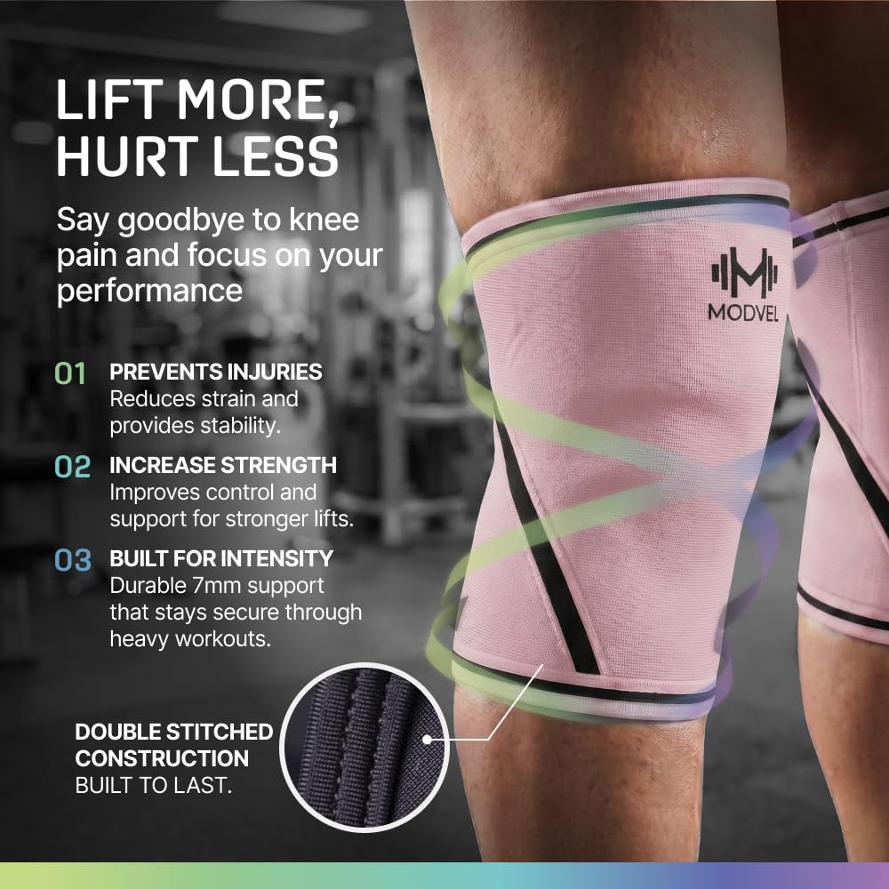7mm Neoprene Knee Sleeves for Men & Women Weightlifting & Powerlifting – Compression Knee Sleeve Support for Squats, Gym, Training – USPA, IPL Approved – Medium Black (Pair)