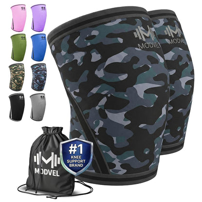 7mm Neoprene Knee Sleeves for Men & Women Weightlifting & Powerlifting – Compression Knee Sleeve Support for Squats, Gym, Training – USPA, IPL Approved – Medium Black (Pair)