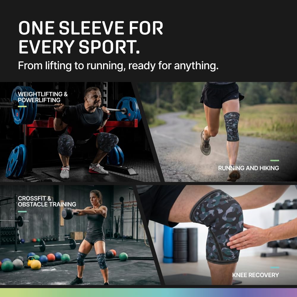 7mm Neoprene Knee Sleeves for Men & Women Weightlifting & Powerlifting – Compression Knee Sleeve Support for Squats, Gym, Training – USPA, IPL Approved – Medium Black (Pair)