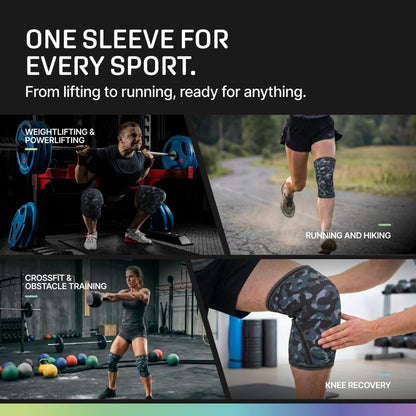 7mm Neoprene Knee Sleeves for Men & Women Weightlifting & Powerlifting – Compression Knee Sleeve Support for Squats, Gym, Training – USPA, IPL Approved – Medium Black (Pair)