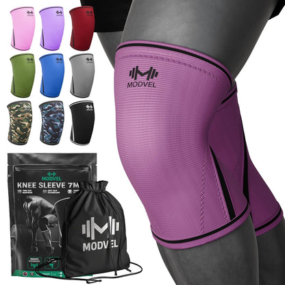 7mm Neoprene Knee Sleeves for Men & Women Weightlifting & Powerlifting – Compression Knee Sleeve Support for Squats, Gym, Training – USPA, IPL Approved – Medium Black (Pair)