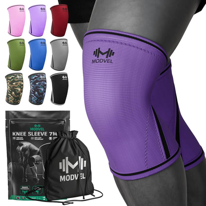 7mm Neoprene Knee Sleeves for Men & Women Weightlifting & Powerlifting – Compression Knee Sleeve Support for Squats, Gym, Training – USPA, IPL Approved – Medium Black (Pair)