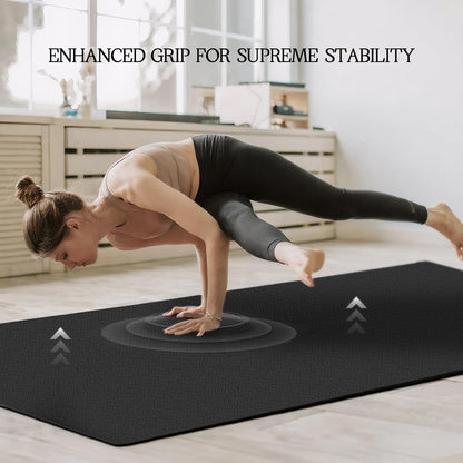 VTORY Extra Large Yoga Mat Thick Exercise Mat for Men and Women, Non-Slip, Durable Workout Mat for Home Workout, Yoga, Pilates, Stretching