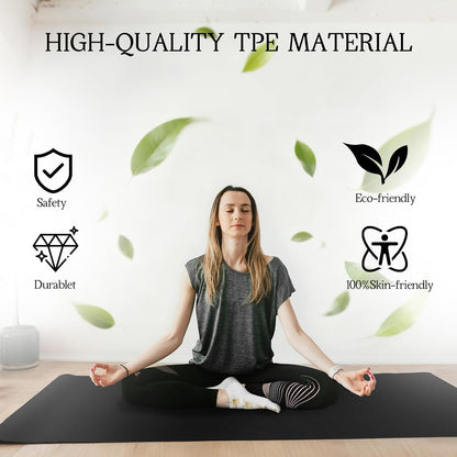 VTORY Extra Large Yoga Mat Thick Exercise Mat for Men and Women, Non-Slip, Durable Workout Mat for Home Workout, Yoga, Pilates, Stretching