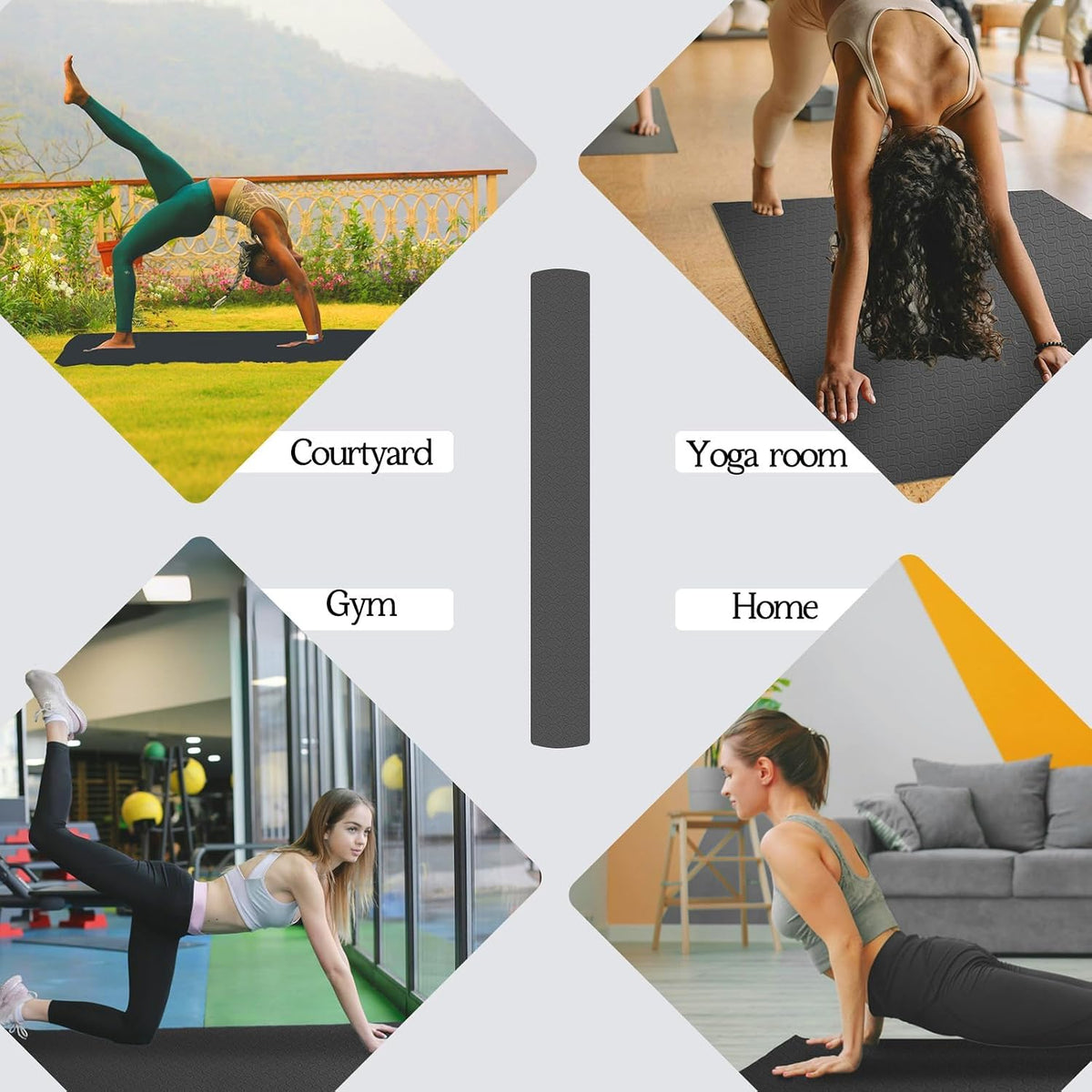 VTORY Extra Large Yoga Mat Thick Exercise Mat for Men and Women, Non-Slip, Durable Workout Mat for Home Workout, Yoga, Pilates, Stretching