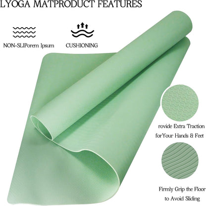 VTORY Extra Large Yoga Mat Thick Exercise Mat for Men and Women, Non-Slip, Durable Workout Mat for Home Workout, Yoga, Pilates, Stretching
