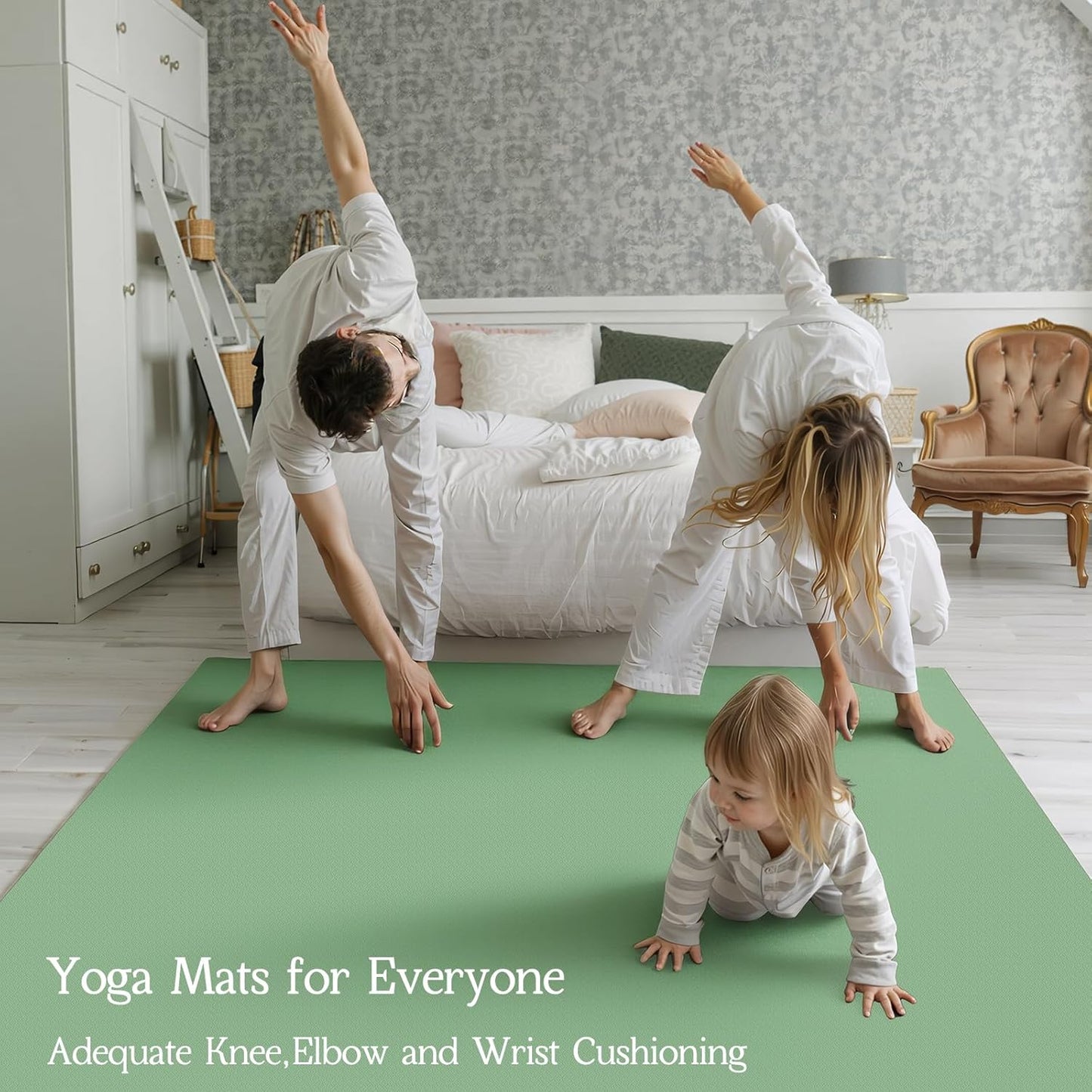VTORY Extra Large Yoga Mat Thick Exercise Mat for Men and Women, Non-Slip, Durable Workout Mat for Home Workout, Yoga, Pilates, Stretching