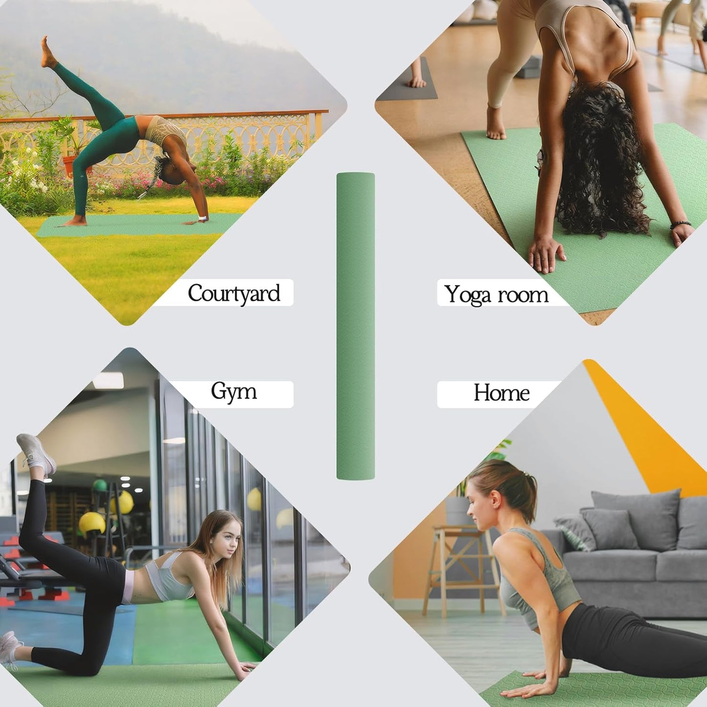 VTORY Extra Large Yoga Mat Thick Exercise Mat for Men and Women, Non-Slip, Durable Workout Mat for Home Workout, Yoga, Pilates, Stretching