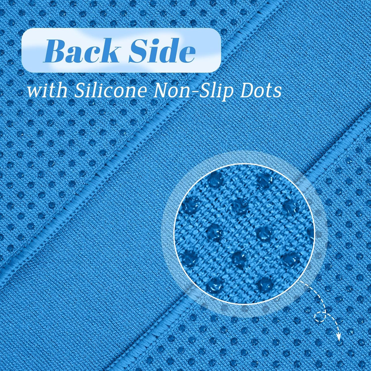 Hot Yoga Towel Non Slip - Microfiber Yoga Mat Towel for Hot Yoga, Pilates and Fitness 72" x 24", Blue