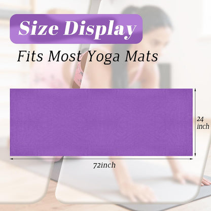 Hot Yoga Towel Non Slip - Microfiber Yoga Mat Towel for Hot Yoga, Pilates and Fitness 72" x 24", Blue