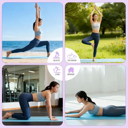 Hot Yoga Towel Non Slip - Microfiber Yoga Mat Towel for Hot Yoga, Pilates and Fitness 72" x 24", Blue