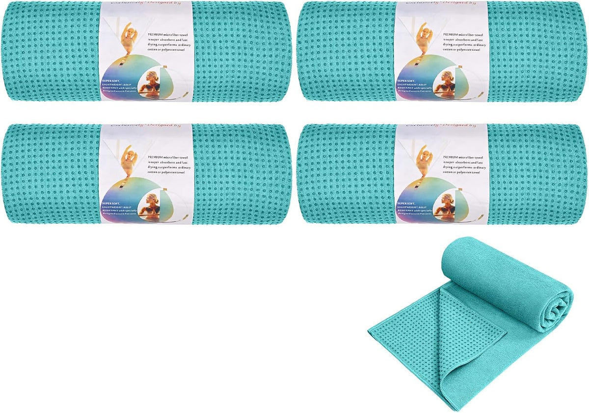 Hot Yoga Towel Non Slip - Microfiber Yoga Mat Towel for Hot Yoga, Pilates and Fitness 72" x 24", Blue