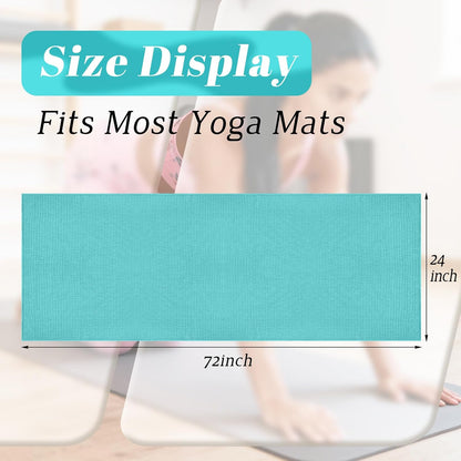 Hot Yoga Towel Non Slip - Microfiber Yoga Mat Towel for Hot Yoga, Pilates and Fitness 72" x 24", Blue