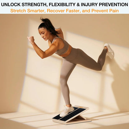 Slant Board for Calf-Stretching - Wooden Incline Wedge Stretcher for Squats, Foot & Ankle Mobility, Portable Fitness Equipment, Balance Block for Heel Stretch