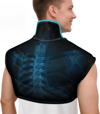 Large Ice Pack for Neck Shoulders Upper Back Pain Relief, Black