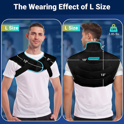 Large Ice Pack for Neck Shoulders Upper Back Pain Relief, Black