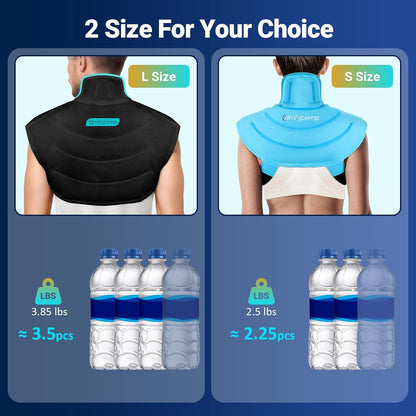 Large Ice Pack for Neck Shoulders Upper Back Pain Relief, Black