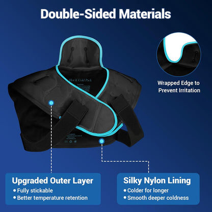 Large Ice Pack for Neck Shoulders Upper Back Pain Relief, Black