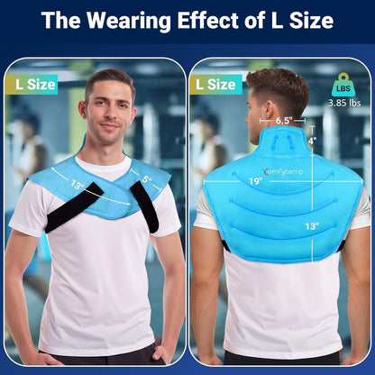 Large Ice Pack for Neck Shoulders Upper Back Pain Relief, Black