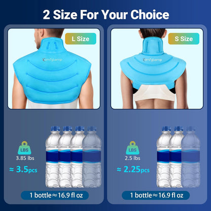 Large Ice Pack for Neck Shoulders Upper Back Pain Relief, Black