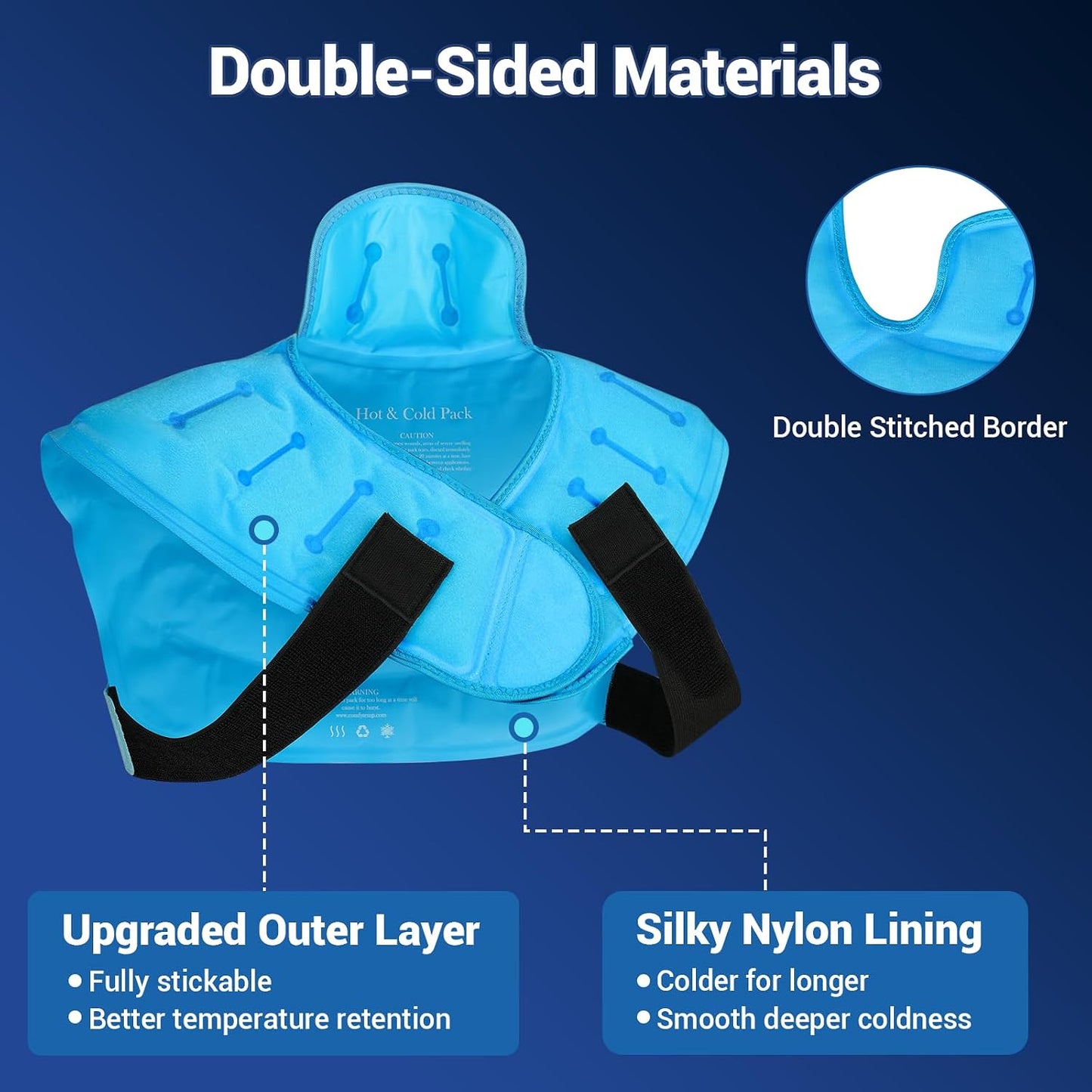 Large Ice Pack for Neck Shoulders Upper Back Pain Relief, Black
