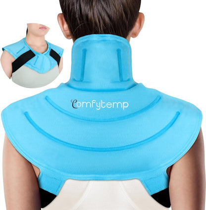 Large Ice Pack for Neck Shoulders Upper Back Pain Relief, Black