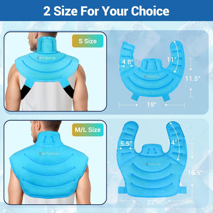 Large Ice Pack for Neck Shoulders Upper Back Pain Relief, Black