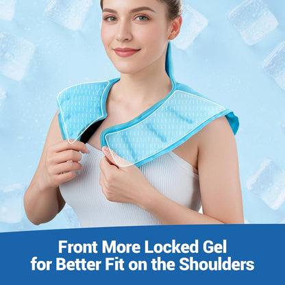 Large Ice Pack for Neck Shoulders Upper Back Pain Relief, Black