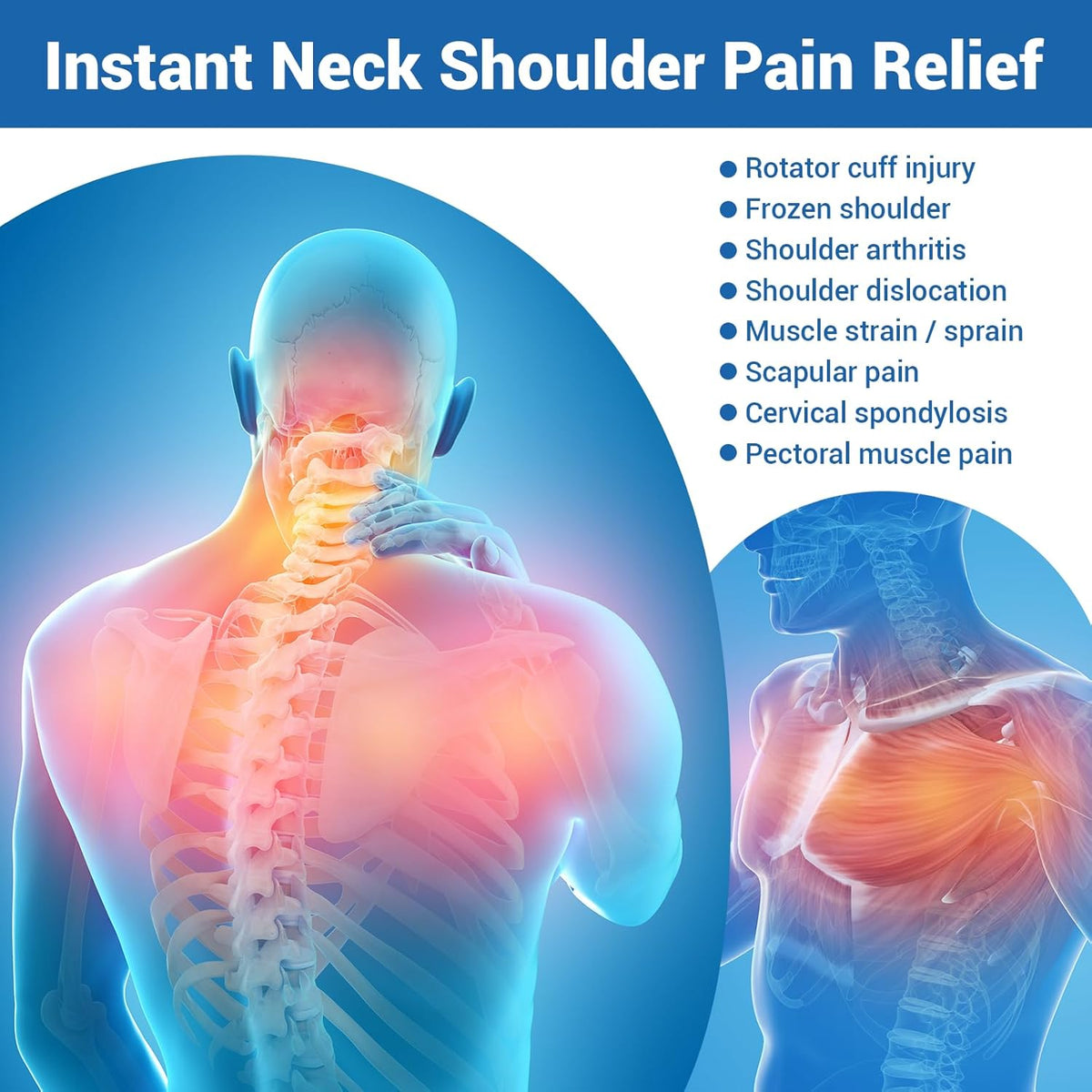 Large Ice Pack for Neck Shoulders Upper Back Pain Relief, Black
