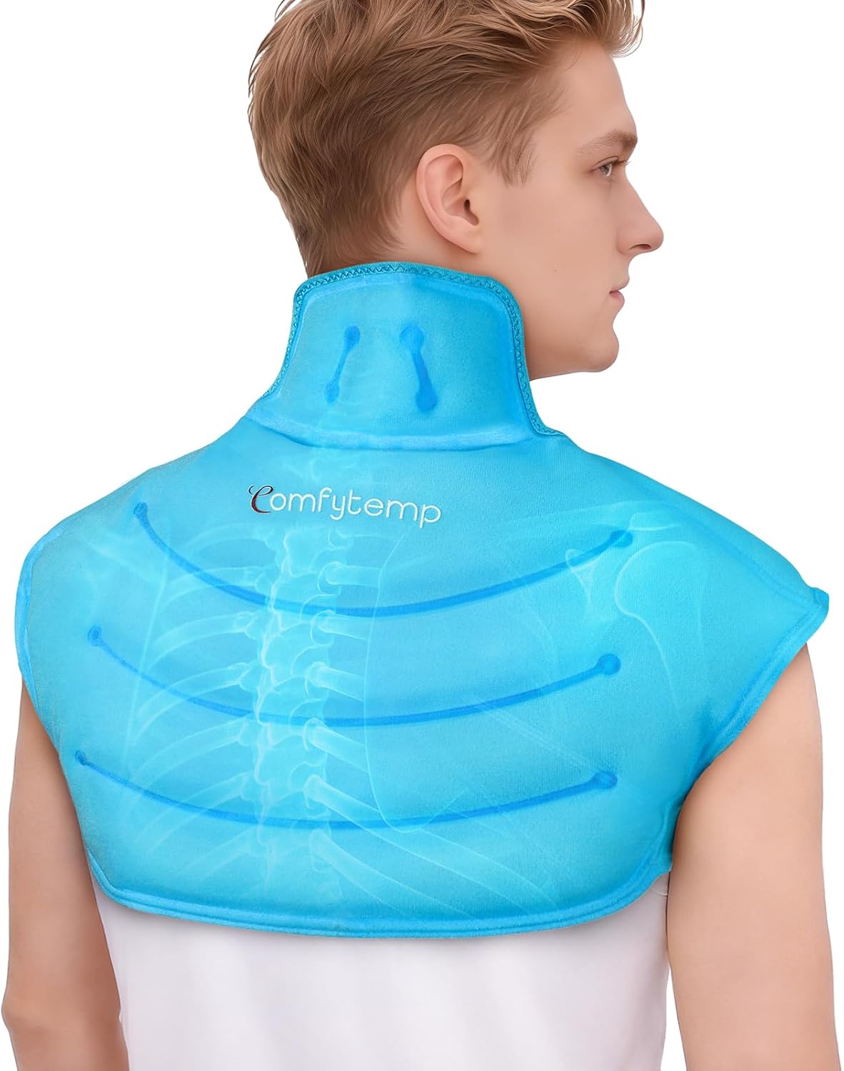 Large Ice Pack for Neck Shoulders Upper Back Pain Relief, Black