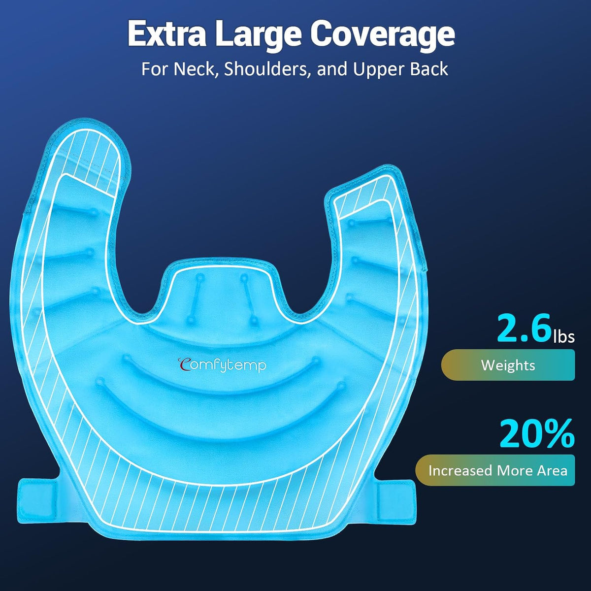 Large Ice Pack for Neck Shoulders Upper Back Pain Relief, Black