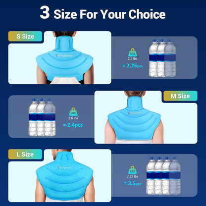 Large Ice Pack for Neck Shoulders Upper Back Pain Relief, Black