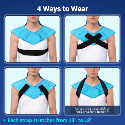 Large Ice Pack for Neck Shoulders Upper Back Pain Relief, Black
