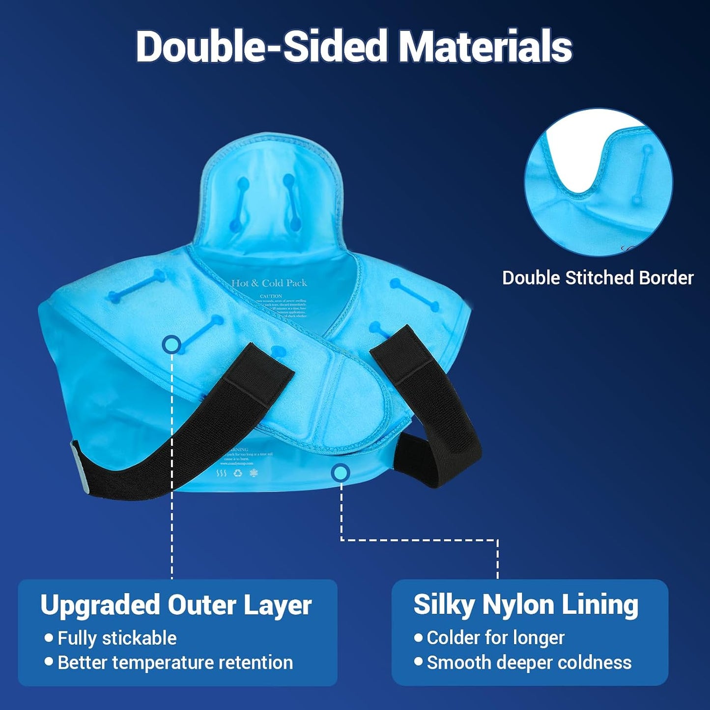 Large Ice Pack for Neck Shoulders Upper Back Pain Relief, Black