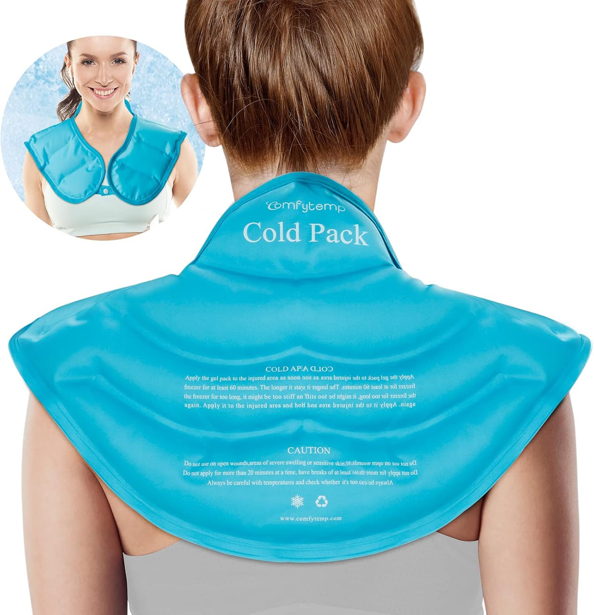 Large Ice Pack for Neck Shoulders Upper Back Pain Relief, Black