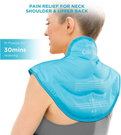 Large Ice Pack for Neck Shoulders Upper Back Pain Relief, Black