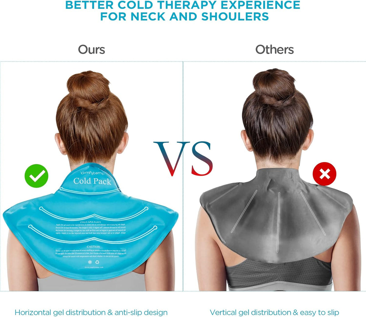 Large Ice Pack for Neck Shoulders Upper Back Pain Relief, Black