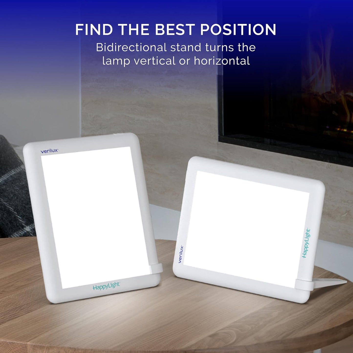 HappyLight Lucent - One-Touch Light Therapy Lamp with 10,000 Lux, UV-Free, LED Bright White Light & Detachable Stand for Boosting Mood & Improving Sleep