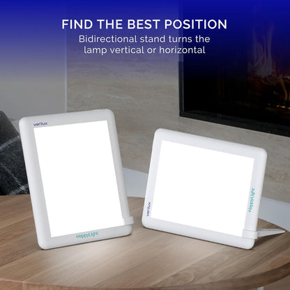HappyLight Lucent - One-Touch Light Therapy Lamp with 10,000 Lux, UV-Free, LED Bright White Light & Detachable Stand for Boosting Mood & Improving Sleep