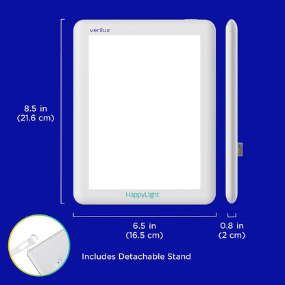 HappyLight Lucent - One-Touch Light Therapy Lamp with 10,000 Lux, UV-Free, LED Bright White Light & Detachable Stand for Boosting Mood & Improving Sleep