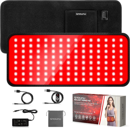 Red Light Therapy for Body, 660nm 850nm Infrared Light Therapy Pad, Wearable Wrap with Timer Remote Control for Back Shoulder Waist Knee, Infrared Light Device Home Use, 12.4'' x 5.7'' Large Area