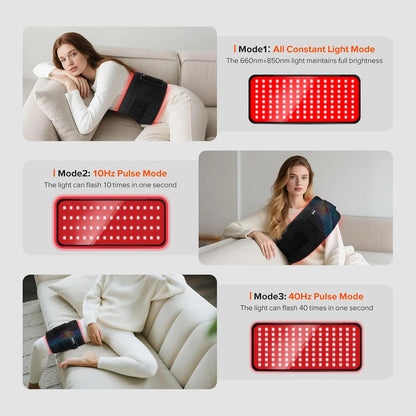 Red Light Therapy for Body, 660nm 850nm Infrared Light Therapy Pad, Wearable Wrap with Timer Remote Control for Back Shoulder Waist Knee, Infrared Light Device Home Use, 12.4'' x 5.7'' Large Area