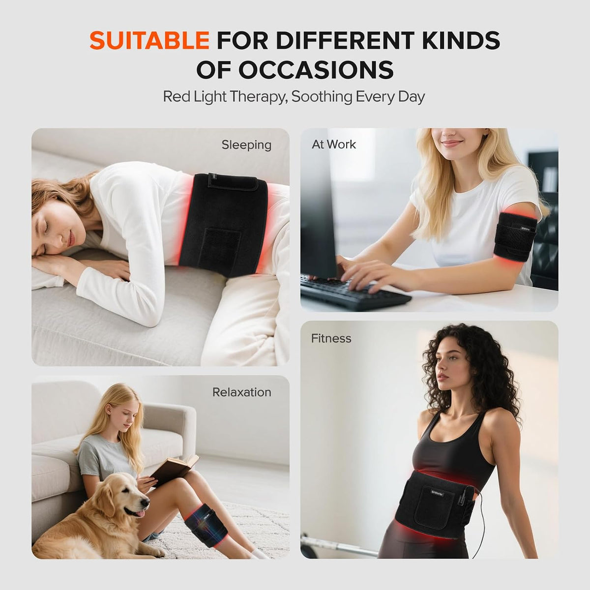 Red Light Therapy for Body, 660nm 850nm Infrared Light Therapy Pad, Wearable Wrap with Timer Remote Control for Back Shoulder Waist Knee, Infrared Light Device Home Use, 12.4'' x 5.7'' Large Area