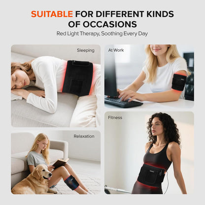Red Light Therapy for Body, 660nm 850nm Infrared Light Therapy Pad, Wearable Wrap with Timer Remote Control for Back Shoulder Waist Knee, Infrared Light Device Home Use, 12.4'' x 5.7'' Large Area