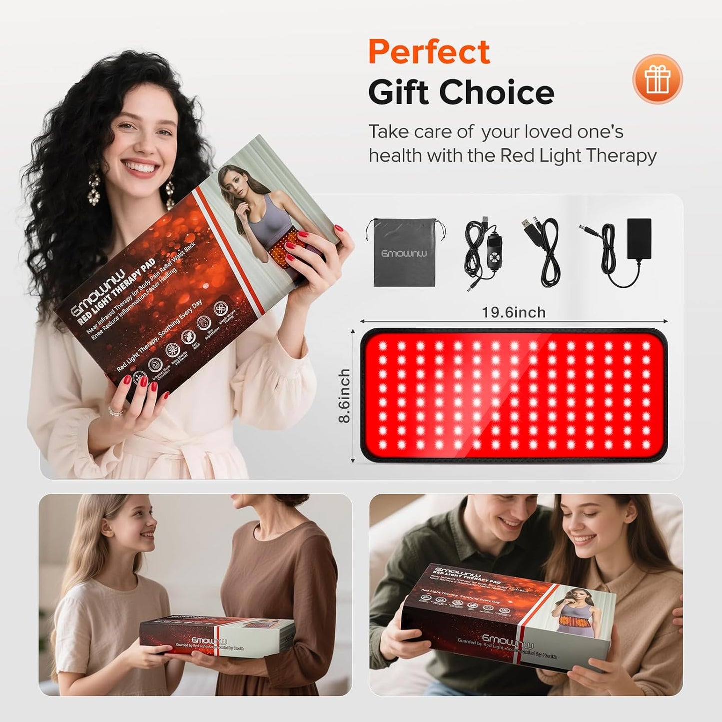 Red Light Therapy for Body, 660nm 850nm Infrared Light Therapy Pad, Wearable Wrap with Timer Remote Control for Back Shoulder Waist Knee, Infrared Light Device Home Use, 12.4'' x 5.7'' Large Area