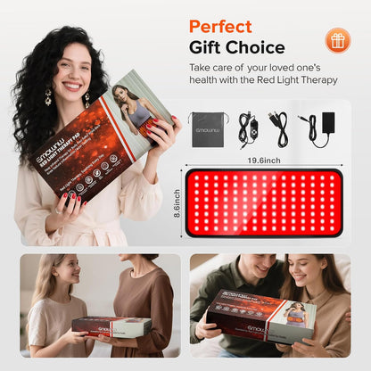 Red Light Therapy for Body, 660nm 850nm Infrared Light Therapy Pad, Wearable Wrap with Timer Remote Control for Back Shoulder Waist Knee, Infrared Light Device Home Use, 12.4'' x 5.7'' Large Area